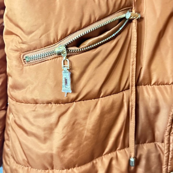 Women's Orange Quilted Coat - Picture 2 of 9